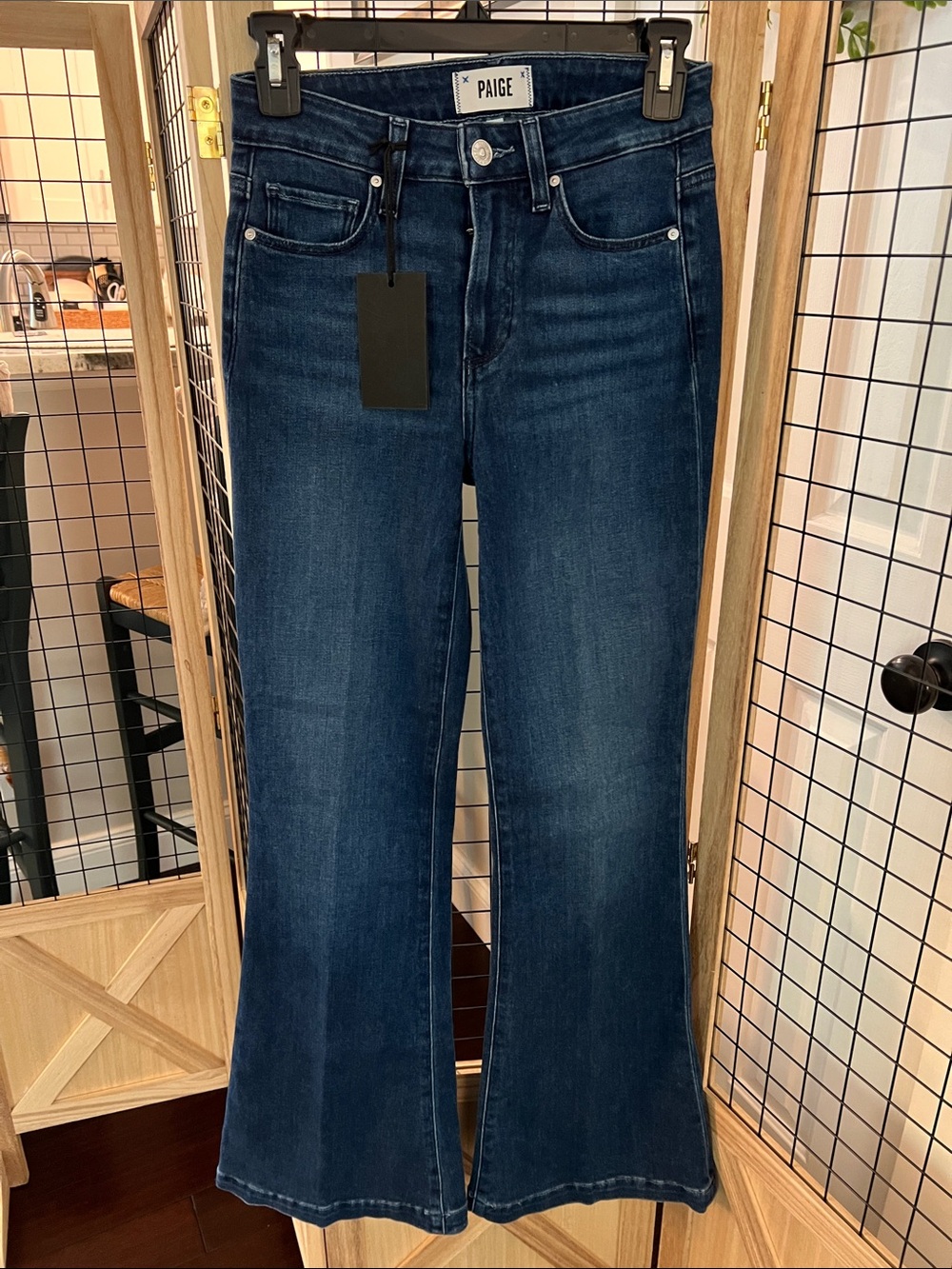 NWT! PAIGE Genevieve Dark Blue Flare Jeans